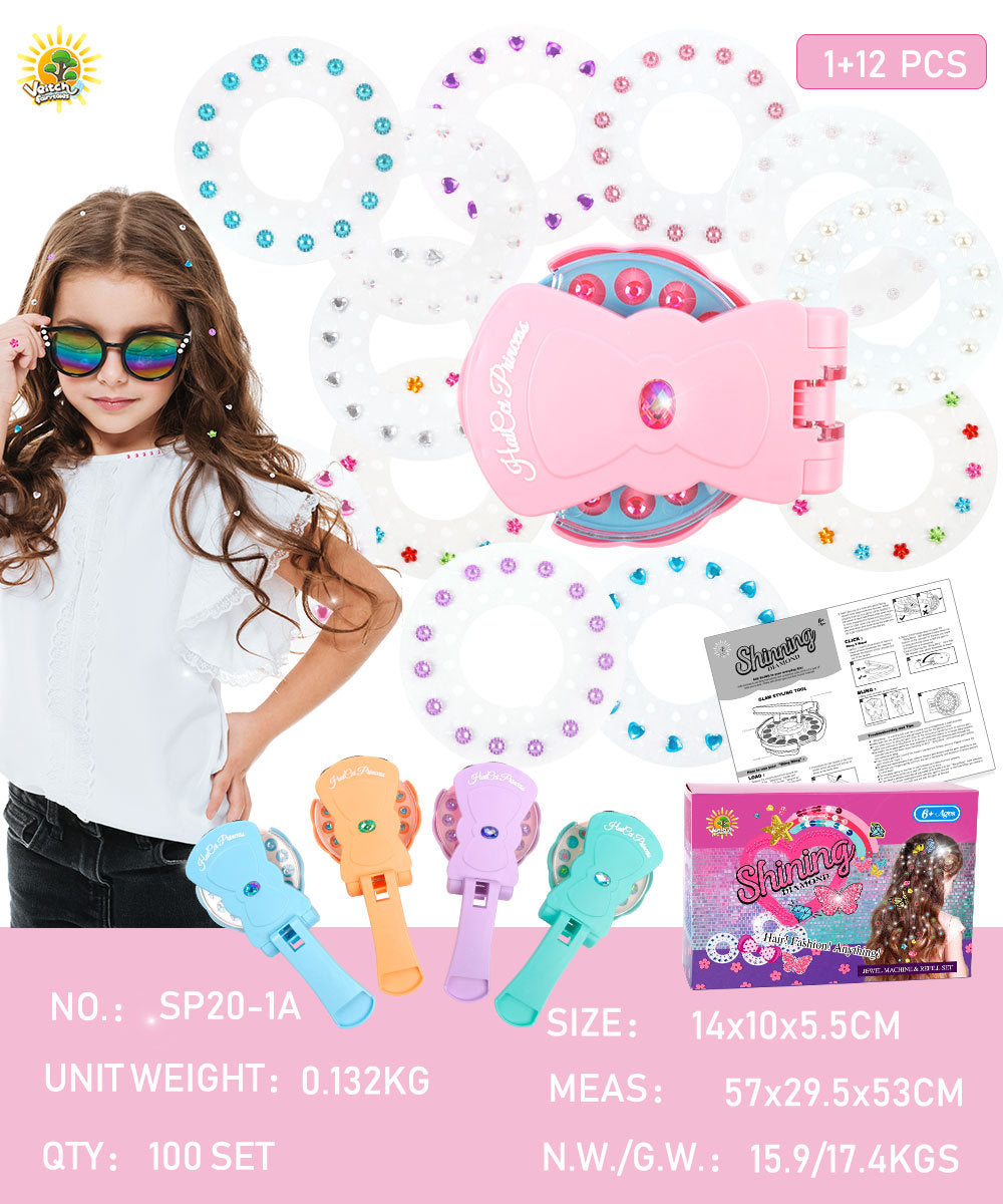 Imaginative play with magic hair gems