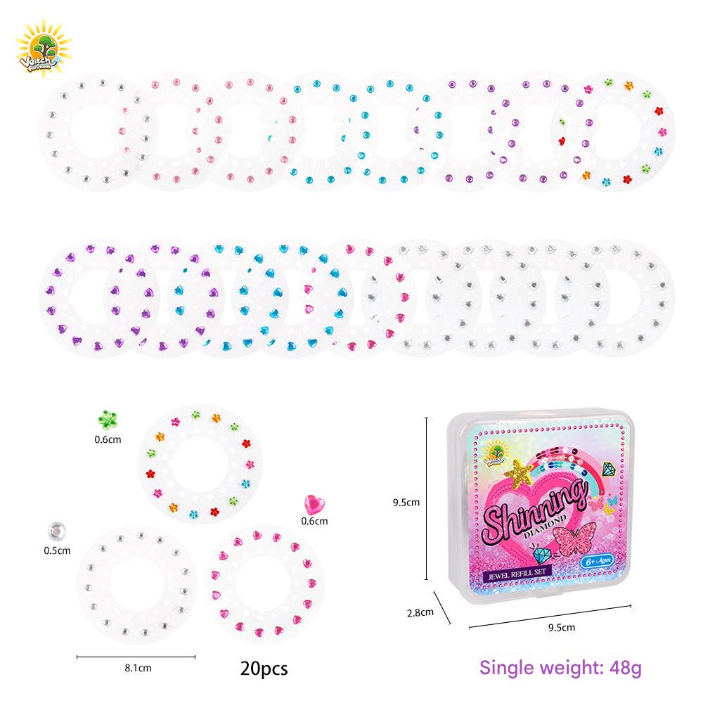 Different colour options of gem stickers
