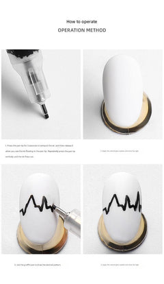 Brush tip nail art pen for precision designs