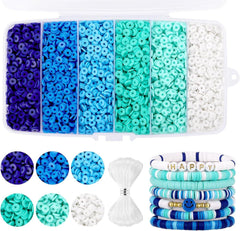 Montage of DIY clay beads in various shades