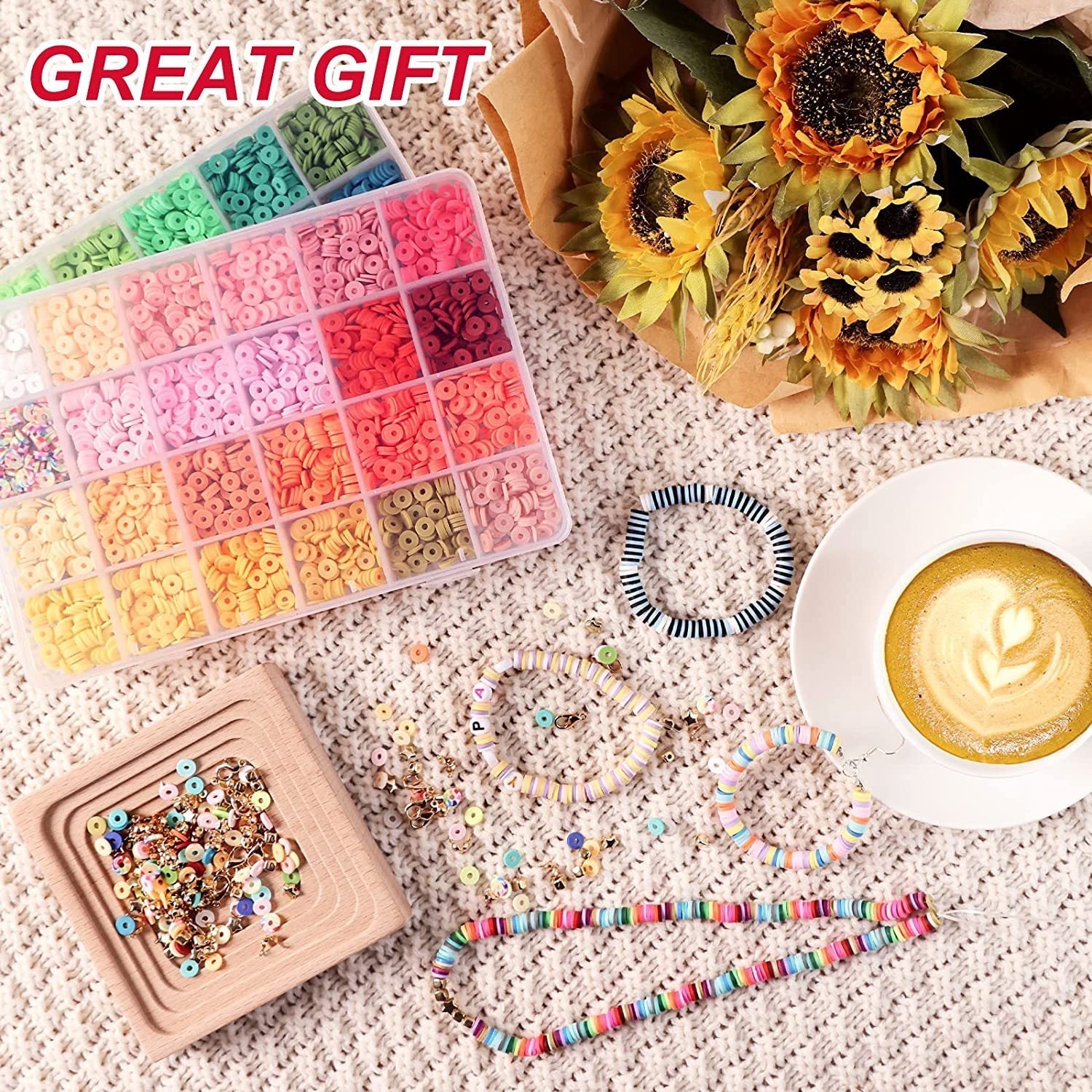 48-colour polymer clay bead set with accessories