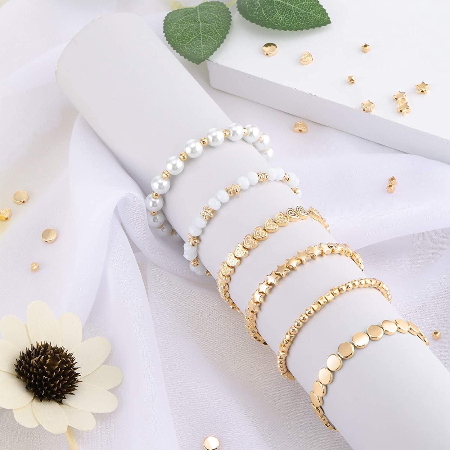 Heart shaped spacer beads in stunning metallic finishes