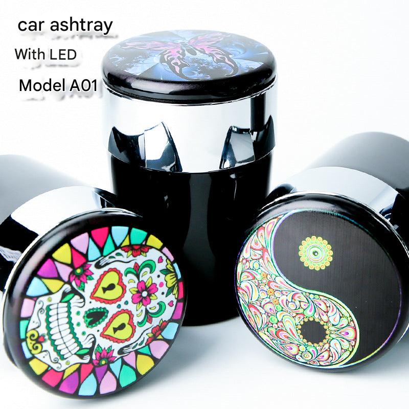 LED-Illuminated Car Ashtray front view