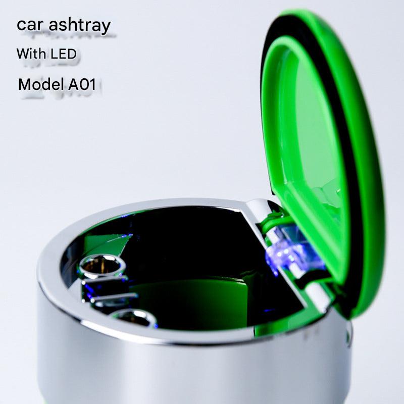 LED-Illuminated Car Ashtray in vehicle use