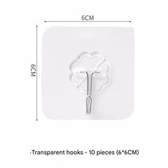 clear adhesive hook demonstrating weight support