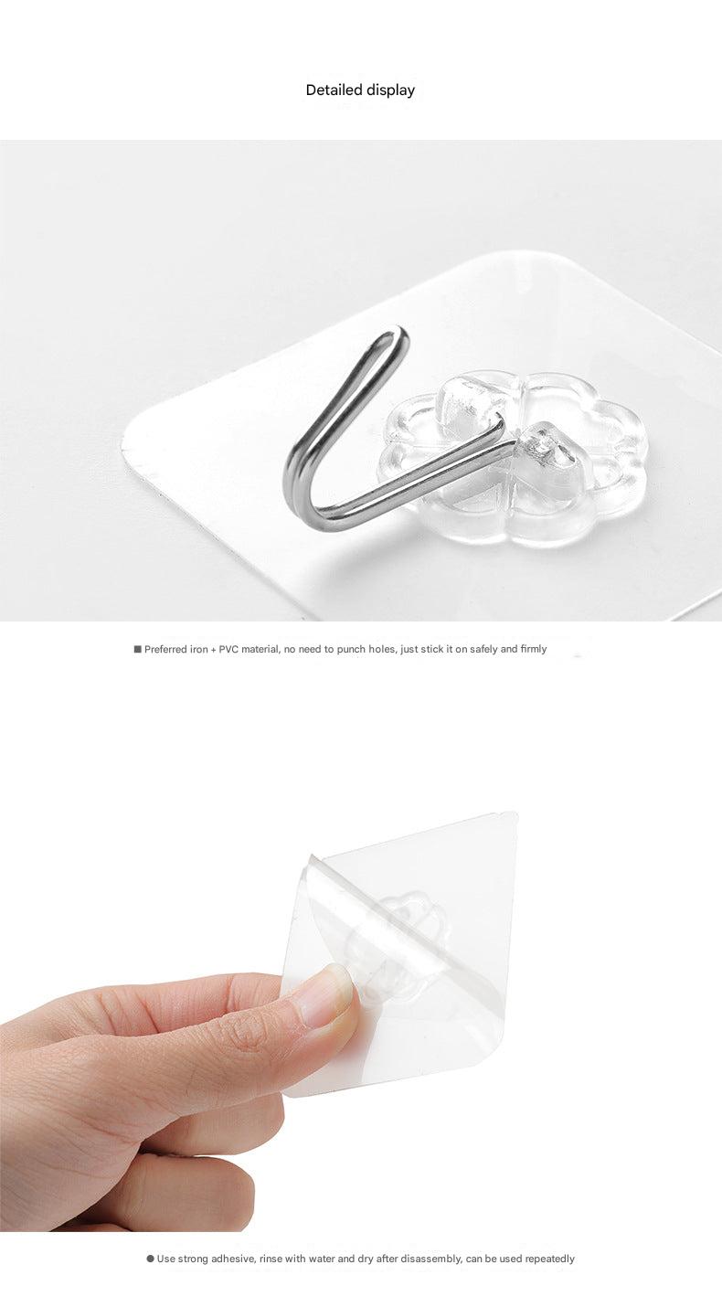 transparent wall hook installed on wall