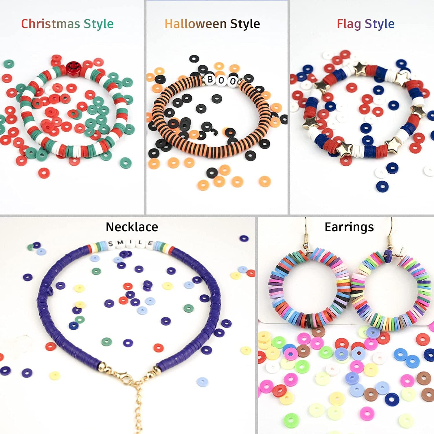 Artistic arrangement of clay beads for DIY projects