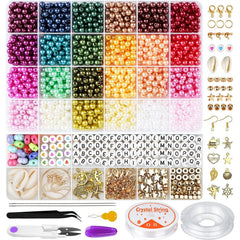 Large collection of soft clay beads ready for use
