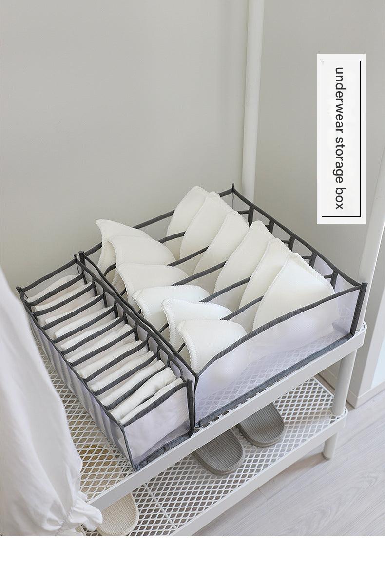 Close-up of nylon material underwear organiser