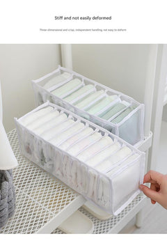 Foldable storage for bras and intimate clothing