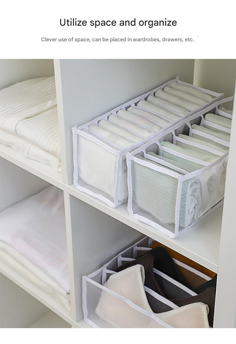 Nylon fabric drawer divider in use
