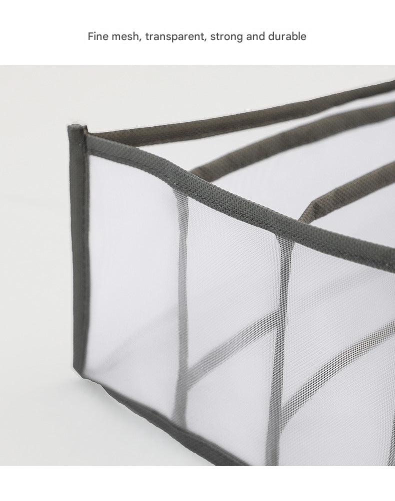 Close-up of nylon material underwear organiser