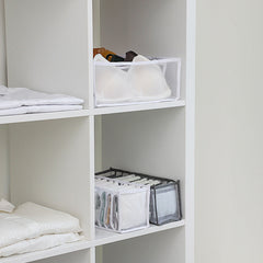 Side view of collapsible underwear storage box