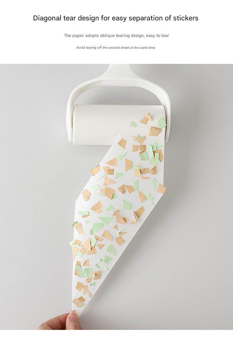 Lint roller displaying sticky sheets feature