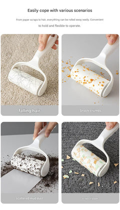 Efficient lint removal from bedding with roller