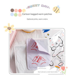 Self-heating herbal pain relief patch on table