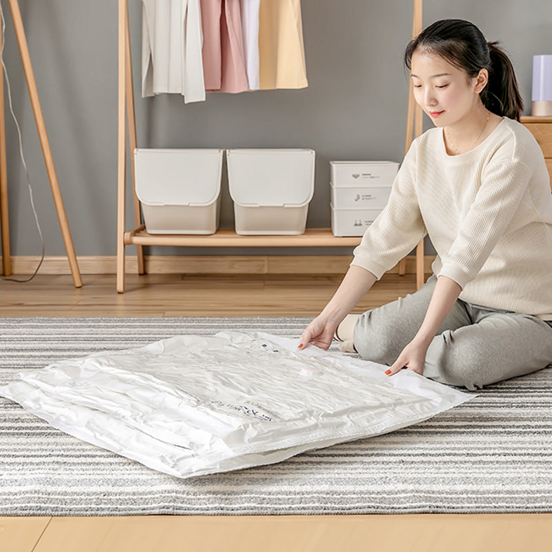 Vacuum storage bag for bedding compression