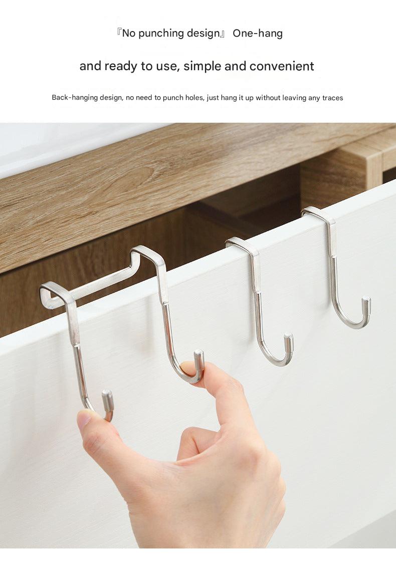 Close-up of double S-hooks for home storage