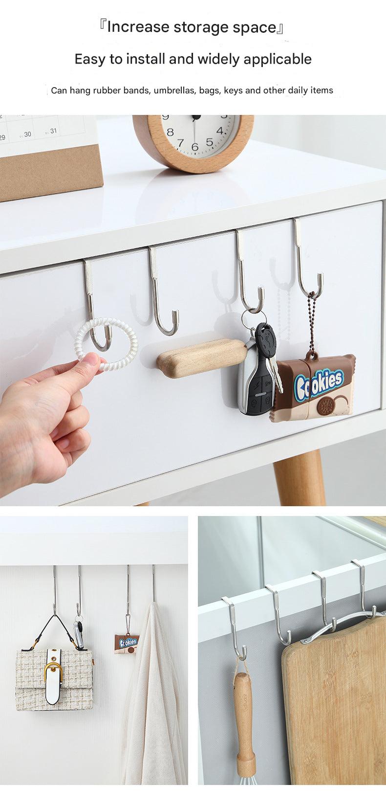 Multipurpose hooks in bathroom settings