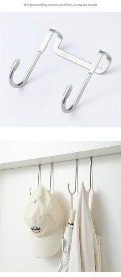 Organised towels using over-the-door hooks