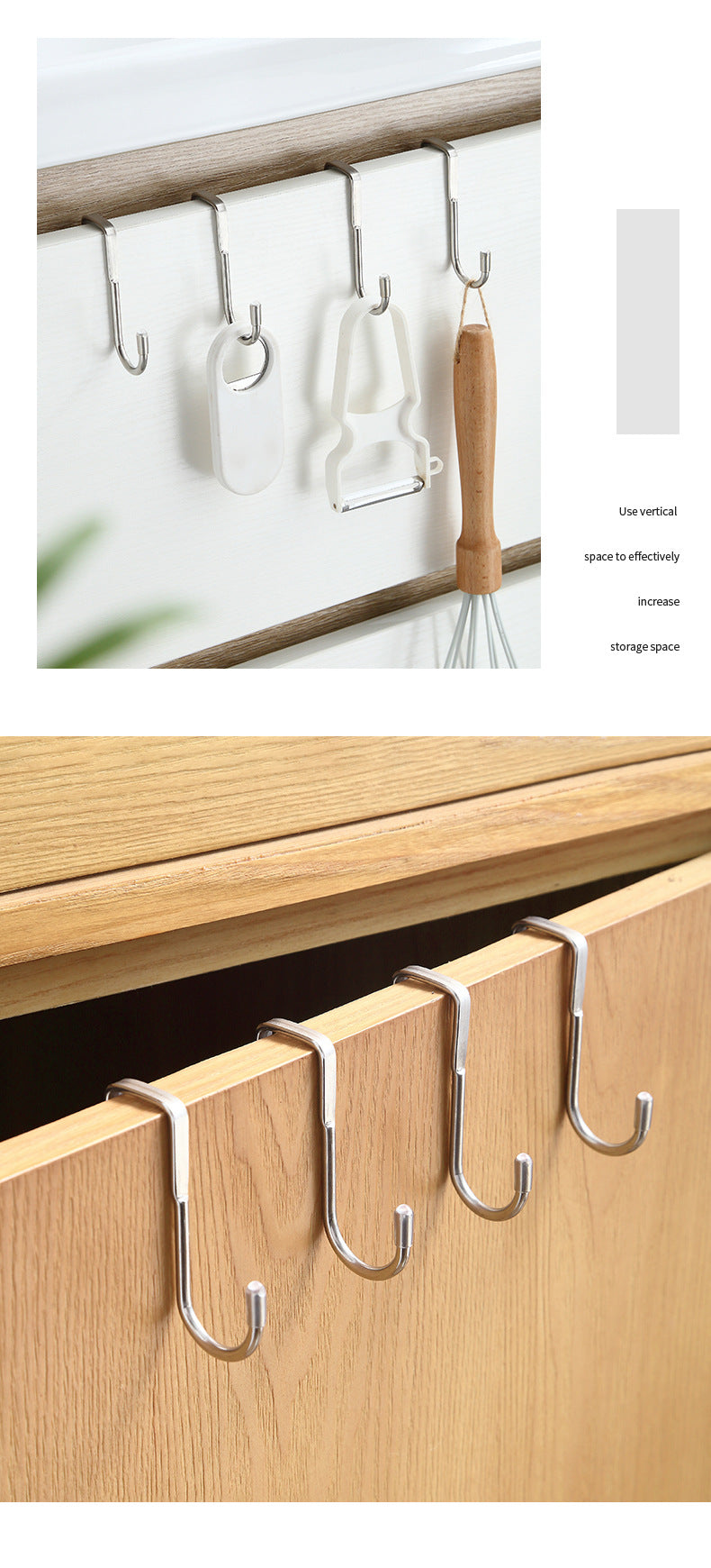 Heavy-duty double S-hooks for kitchen use