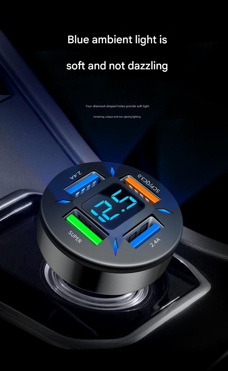 close-up of 66W fast car charger