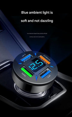 close-up of 66W fast car charger