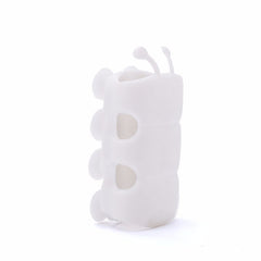 White and grey adjustable shower head holder displayed