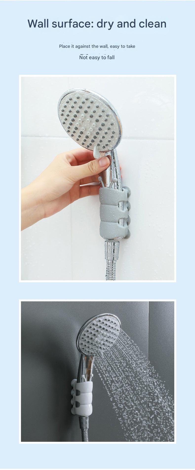 Image of the easy installation shower holder in use