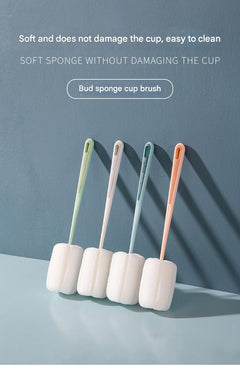 Multifunctional long-handle sponge brush with blue handle