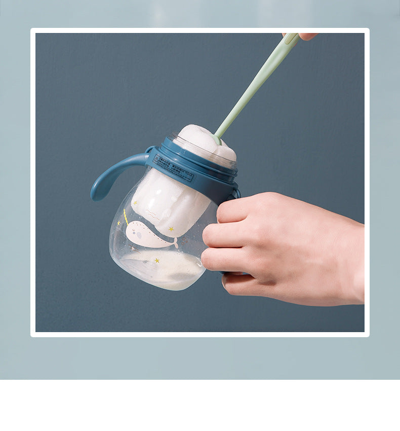 Long-handle sponge brush in white for cup cleaning