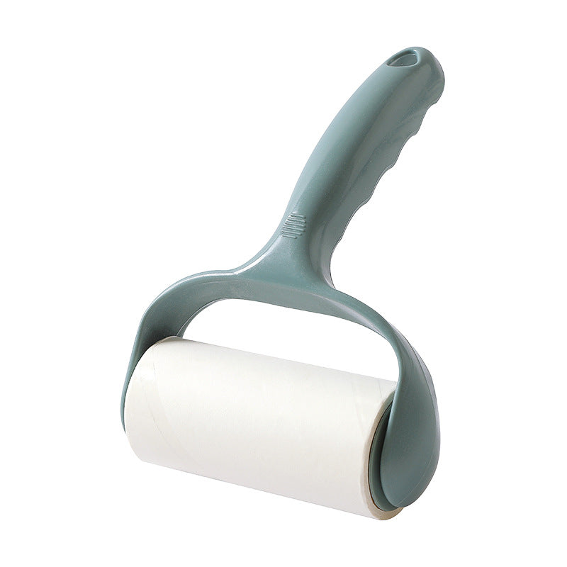 User demonstrating Lint Roller effectiveness