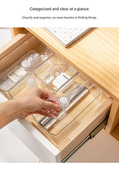 clear drawer storage box with compartments