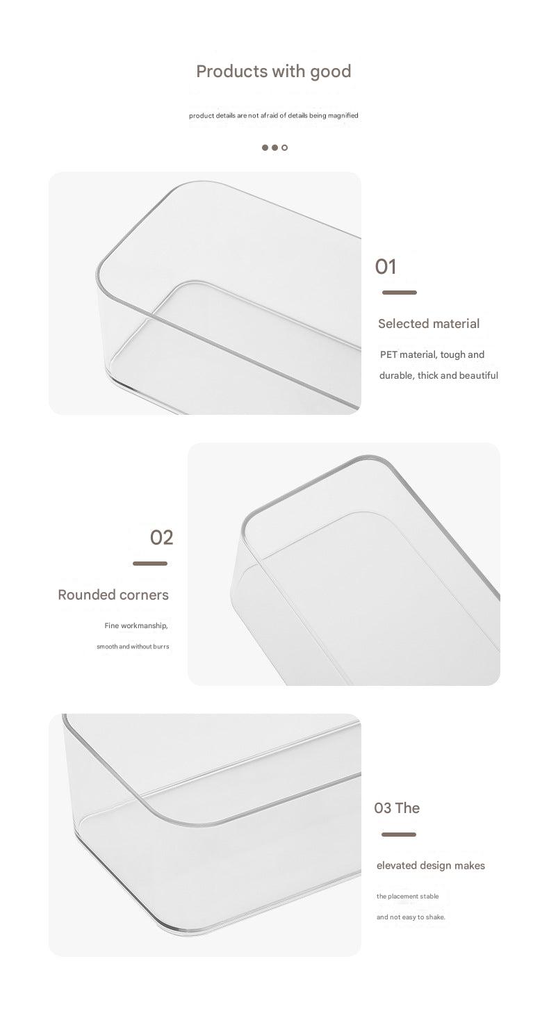 Transparent stackable storage with optional logo imprint