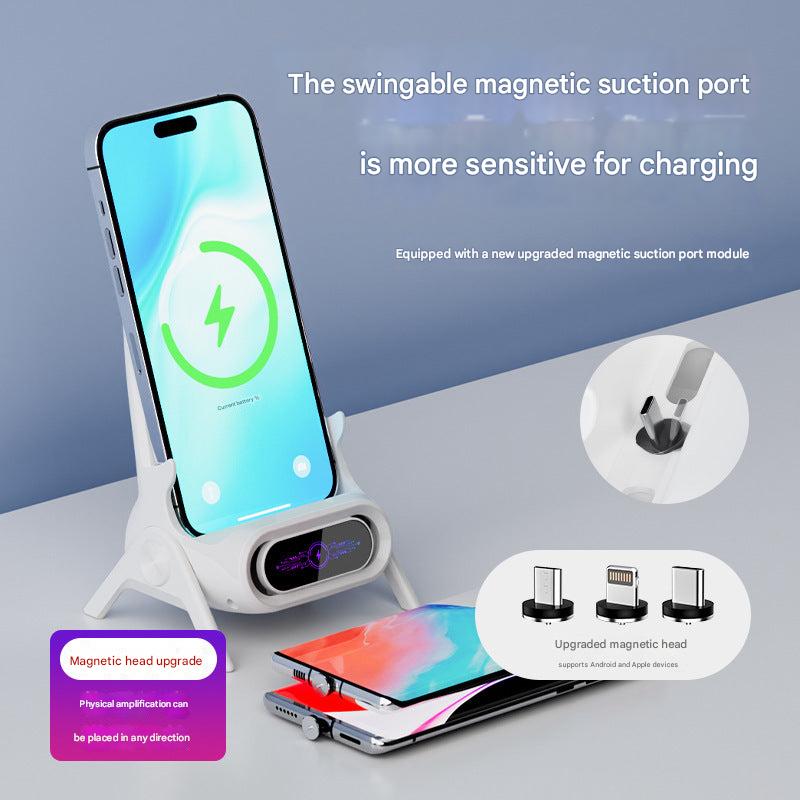 Adjustable phone holder at a desk setup