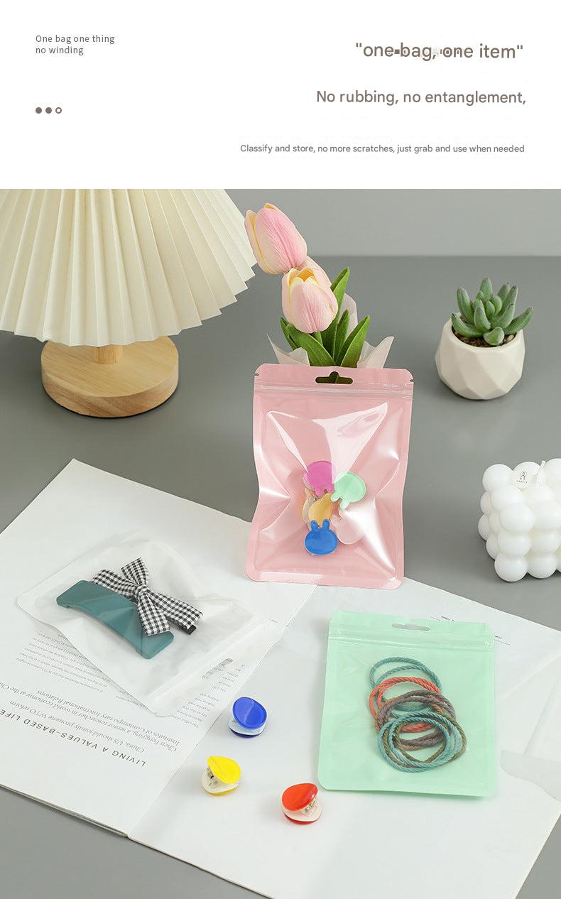 colourful plastic bags for organisational purposes