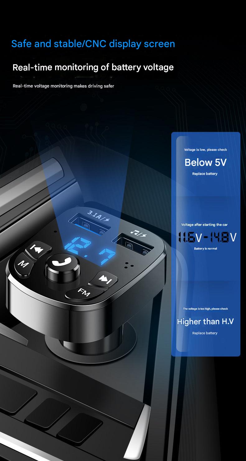 car charger beside manual on white
