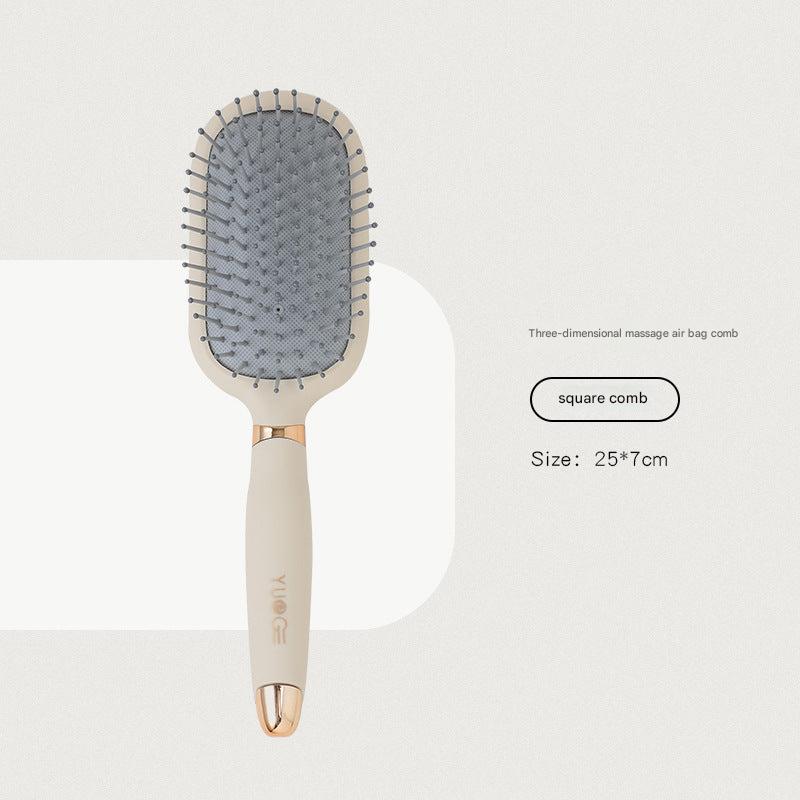 Cushion base design of hair brush for comfort