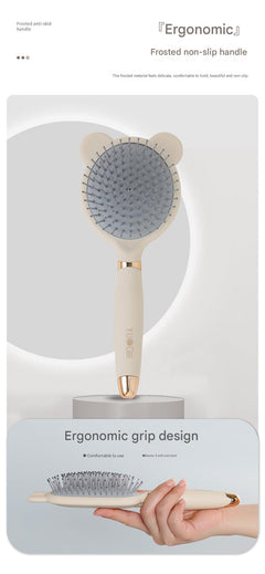Cushion hair brush in compact size for travel