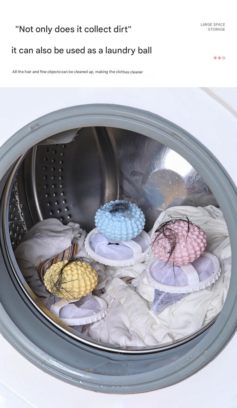hair catcher and laundry bag in laundry basket