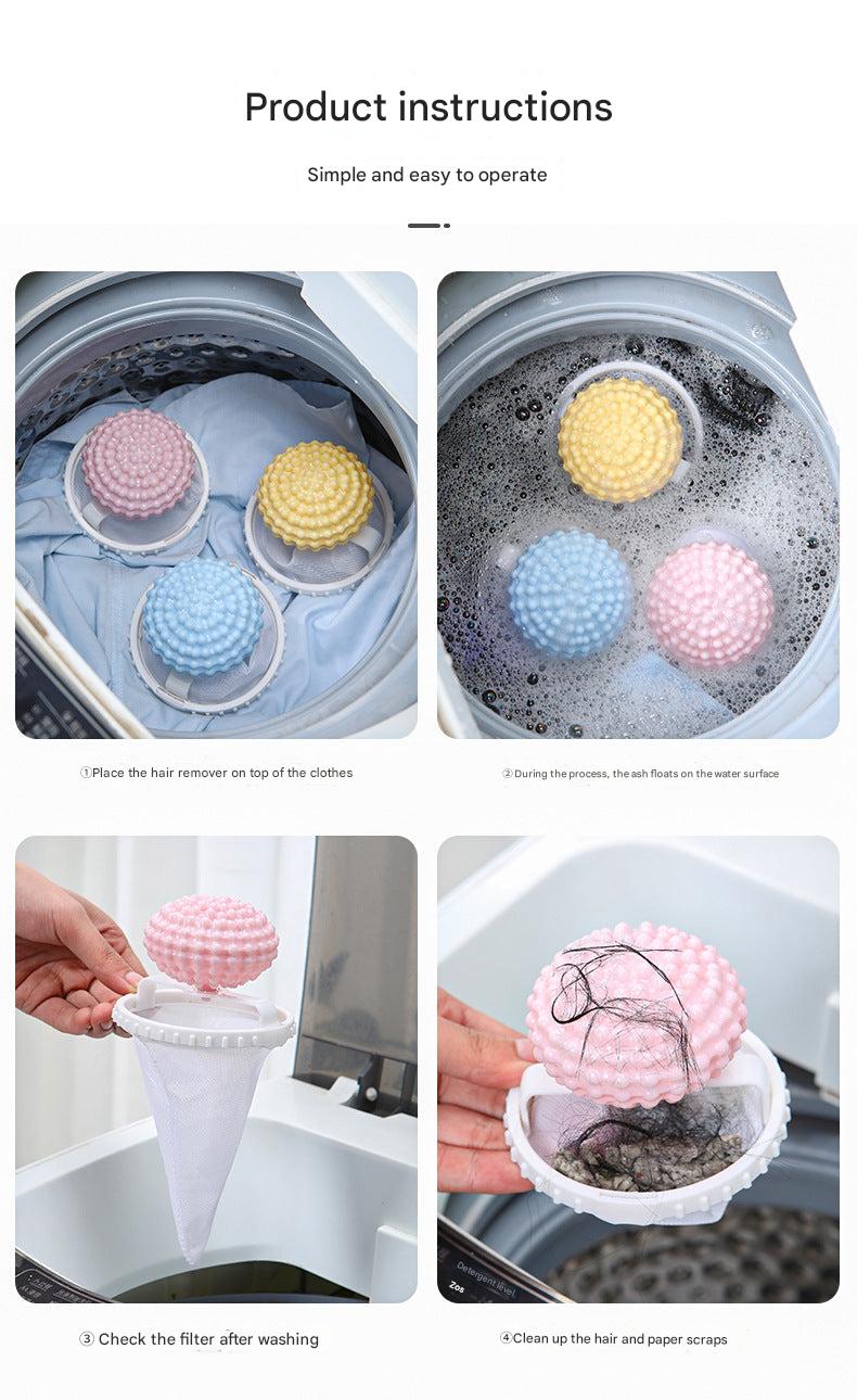 cleaning ball and filter bag combo on display