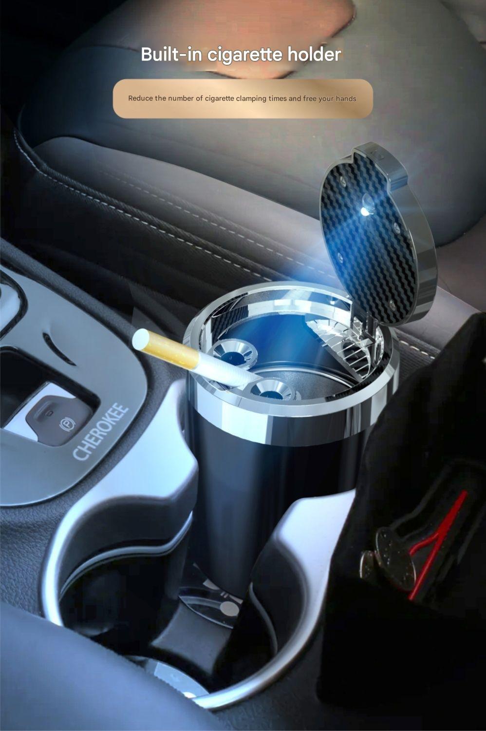Versatile ashtray fitting in various cup holders