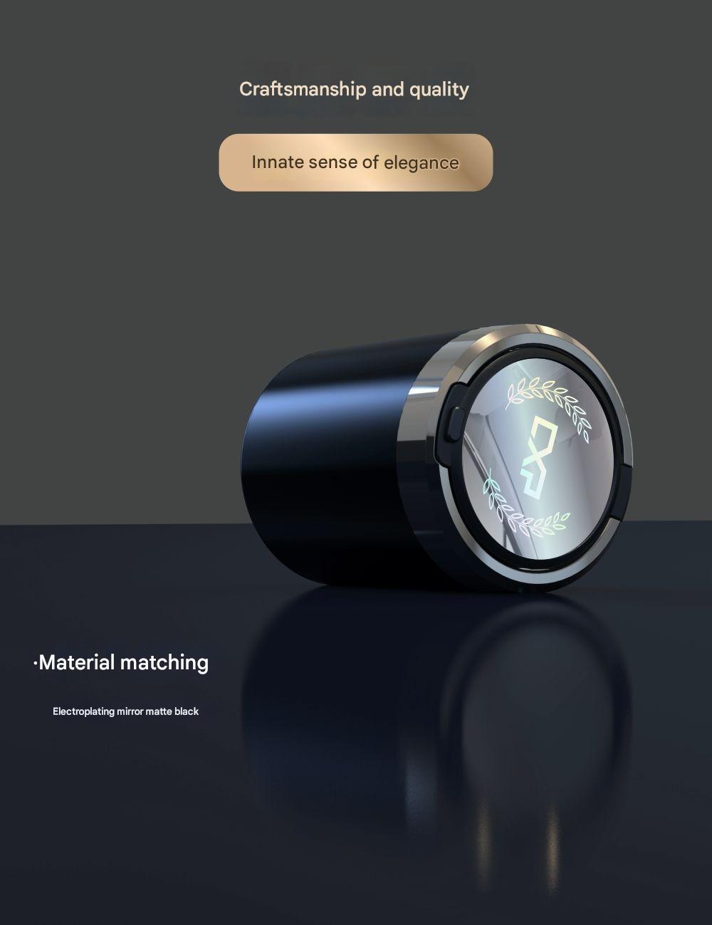 Stylish metal ashtray displaying LED indicator
