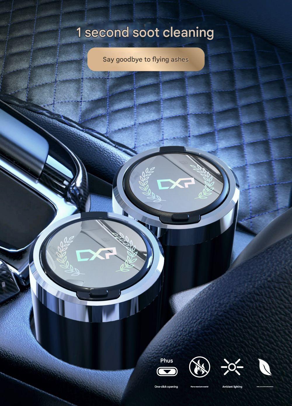 Automatic cover ashtray in a car's cup holder
