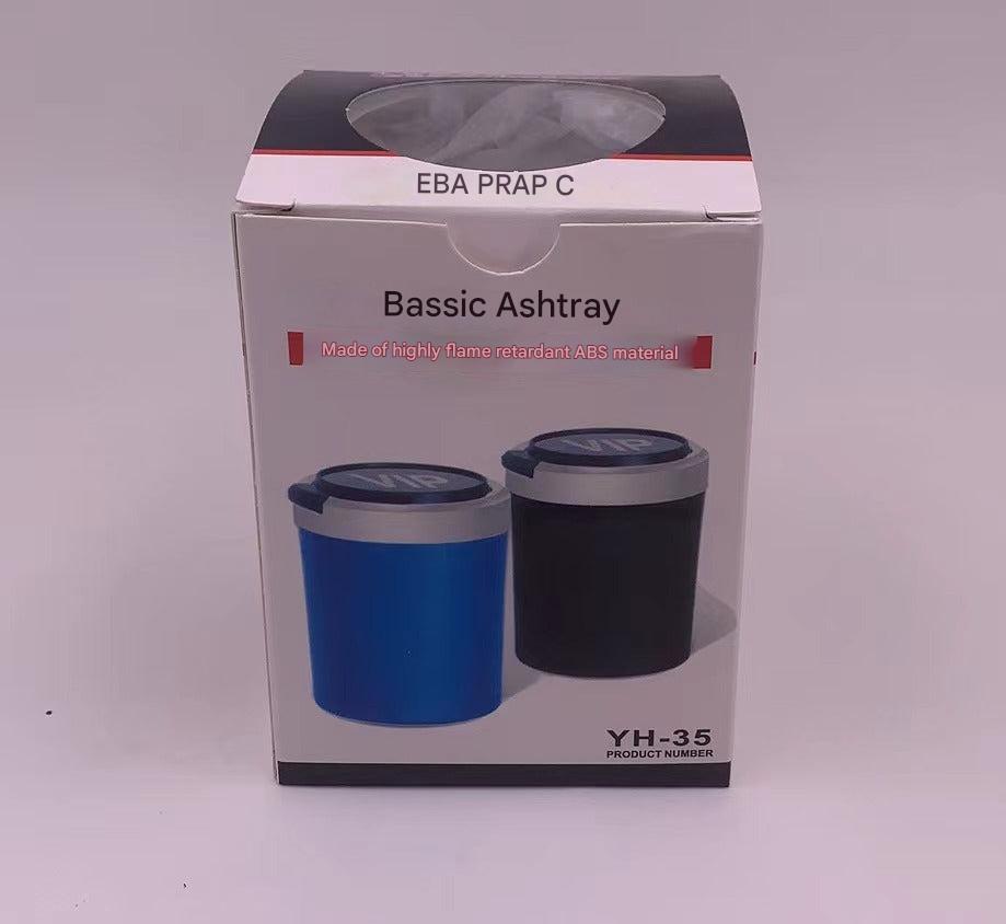 Portable ashtray on a car dashboard