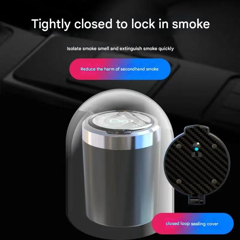 Stylish metal ashtray displaying LED indicator