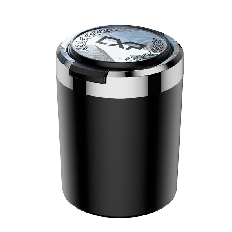 Portable ashtray on a car dashboard