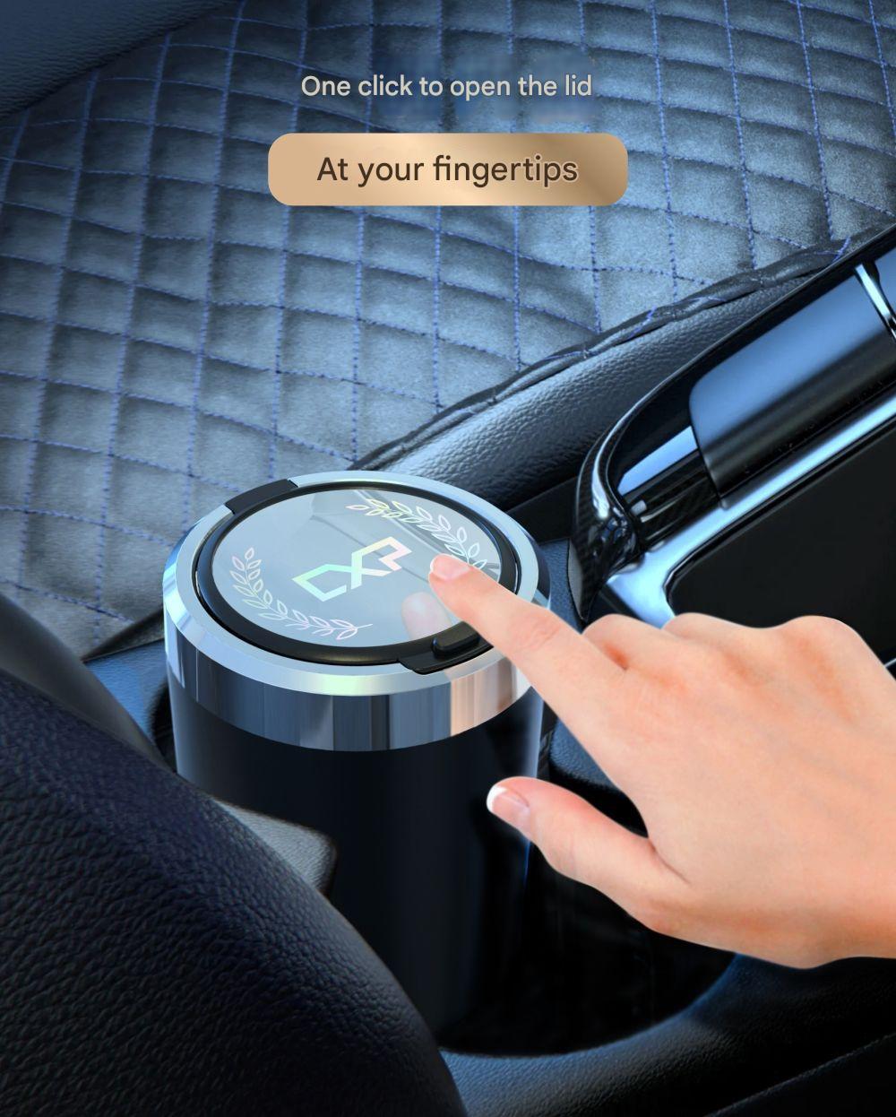 Removable lid of a multifunctional car ashtray