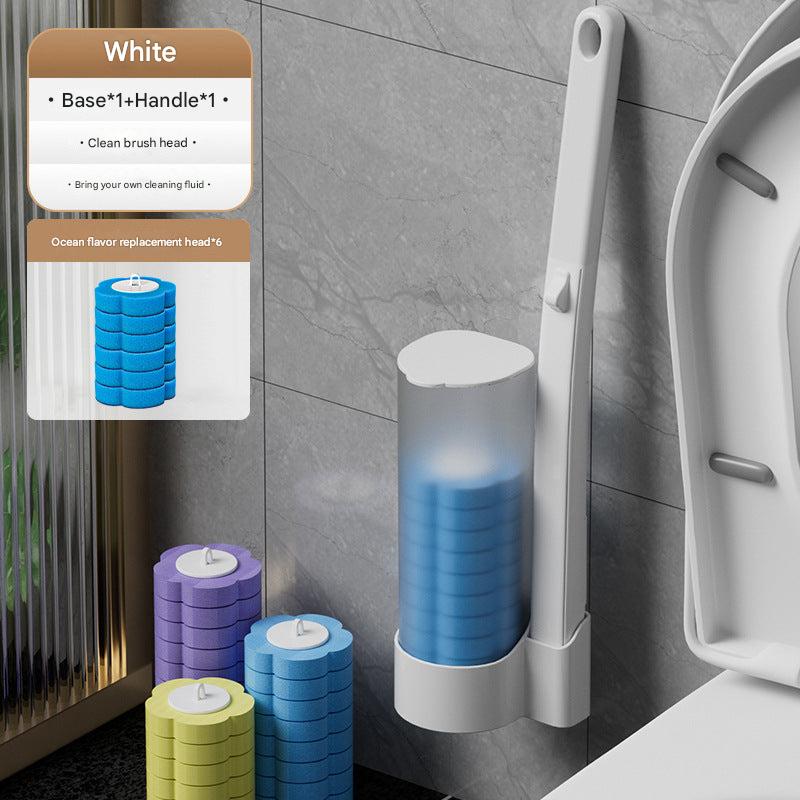 Touchless toilet brush set in a modern bathroom
