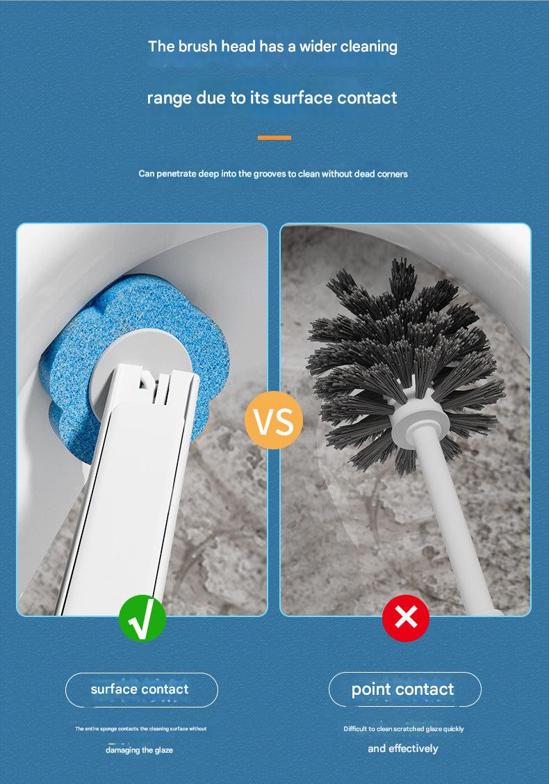 Disposable toilet brush with lemon sponge head